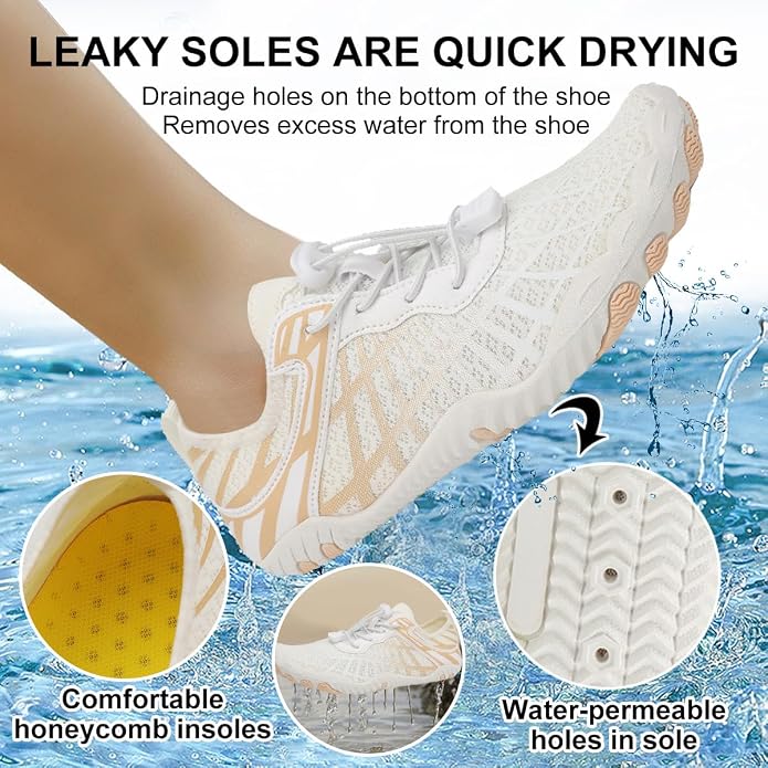 ELETON Barefoot Shoes Women Men Footwear, Wide Toe Box Hiking Zero Drop Non-Slip Quick-Dry River Boat Pool Beach Water Shoes, Lightweight Swimming Running Walking Sneakers Unisex