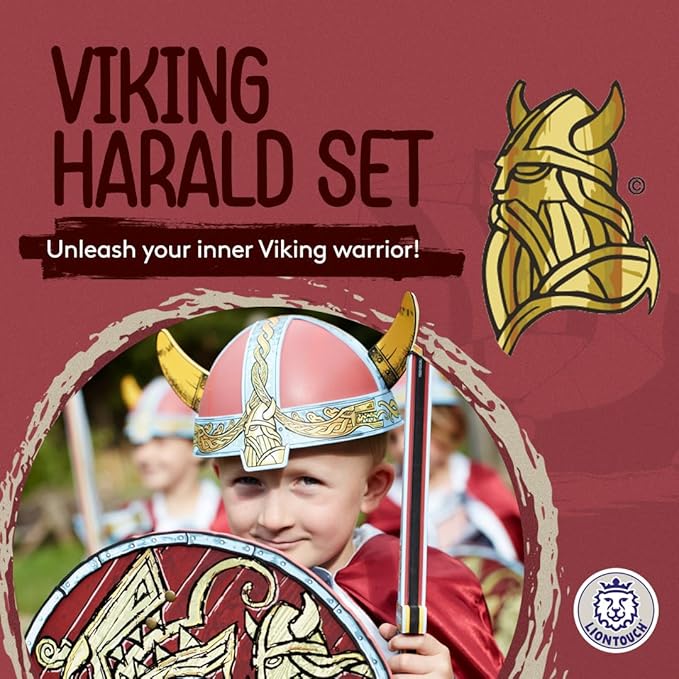 Liontouch - Viking Foam Sword & Shield | for Kids Aged 3-8 Years | Chief Harald’s Medieval Set for Little Warriors & Berserker’s Pretend Play | Safe Weapon Accessories for Boys’ Dress Up & Costumes