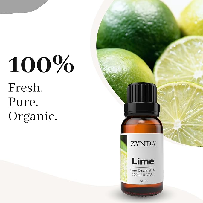 Lime Essential Oil 10ml – 100% Pure and Natural Lime Oil for Aromatherapy, and Skin Care – Premium Grade Essential Oils Diffuser, Massage, Body & Meditation