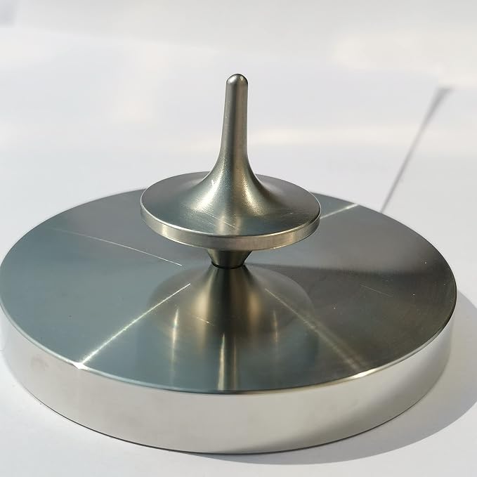 Metal Spinning top Stainless Steel Machining Surface Classic Shape Lead-Free (Spin Time 2-3 Minutes) (only Spinning top)