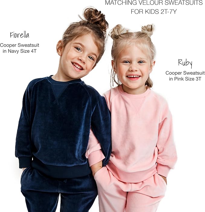Cooper II People Packs - The Plush Organic Cotton Velour Sweatsuit, 2-Piece Top Pants Set, Baby and Toddler