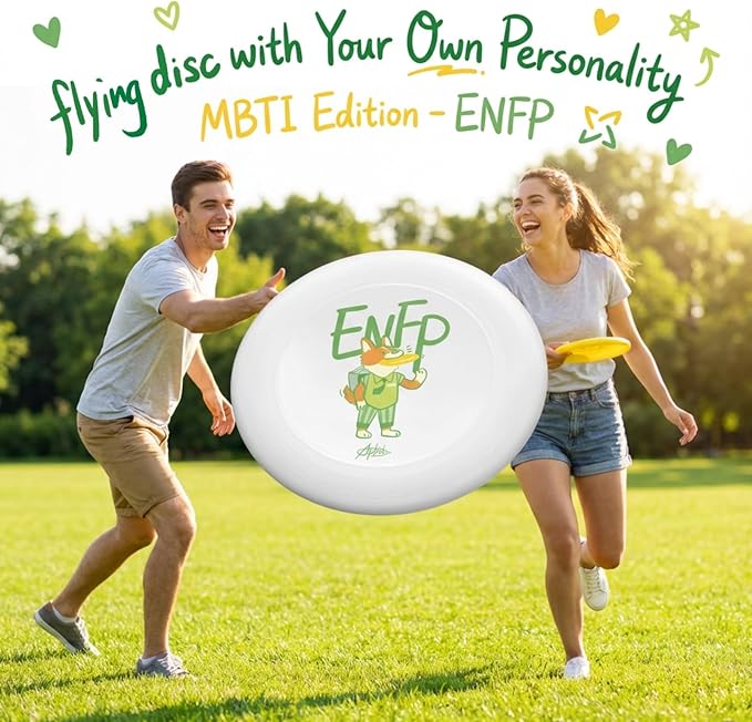 Social Gift & Team Activity Flying Disc, 10.63 Inch MBTI Flyer Disc Lightweight Durable for Outdoor Beach Park Backyard Game - 170g