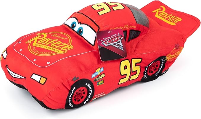 Disney Pixar Cars 3 Plush Stuffed Lightning Mcqueen Red Pillow Buddy - Kids Super Soft Polyester Microfiber, 17 inch (Official Disney Pixar Product)