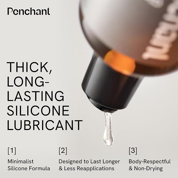 Penchant Thick Silicone Lube for Men, Women & Couples – Long Lasting Waterproof Personal Lubricant for Shower & Intimate Use – Premium Silicone Lubricant, 4 Fl Oz