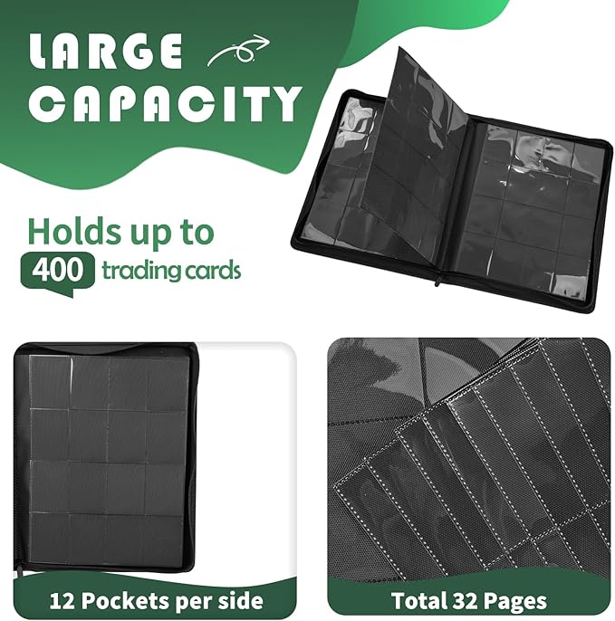 Premium 1000+ Pockets Trading Card Binder, 16-Pocket Ringless Side-Loading Album for TCG, MTG, Lorcana, Sports & Standard-Size Cards