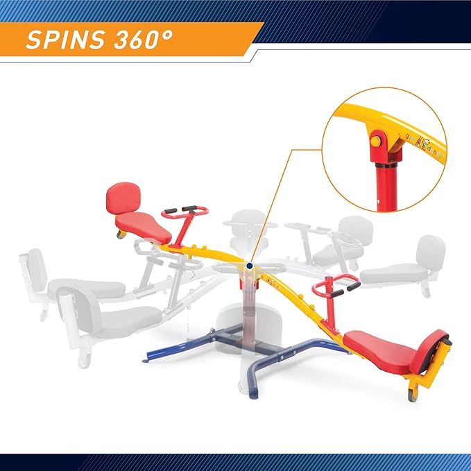 Indoor & Outdoor Playground Equipment Teeter Totters, 360 Spinning Seesaw, Swing Set for Children Exercises Age 3-12