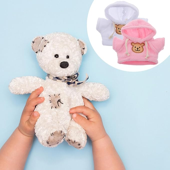 Toyvian 2pcs Small Plush Bear Doll Costume Stuffed Animal Outfit Girl Boy Plush Doll Hooded Sweater Clothes Cute Stuffed Animal Outfit Clothing for 6-8 Inch Stuffed Bears