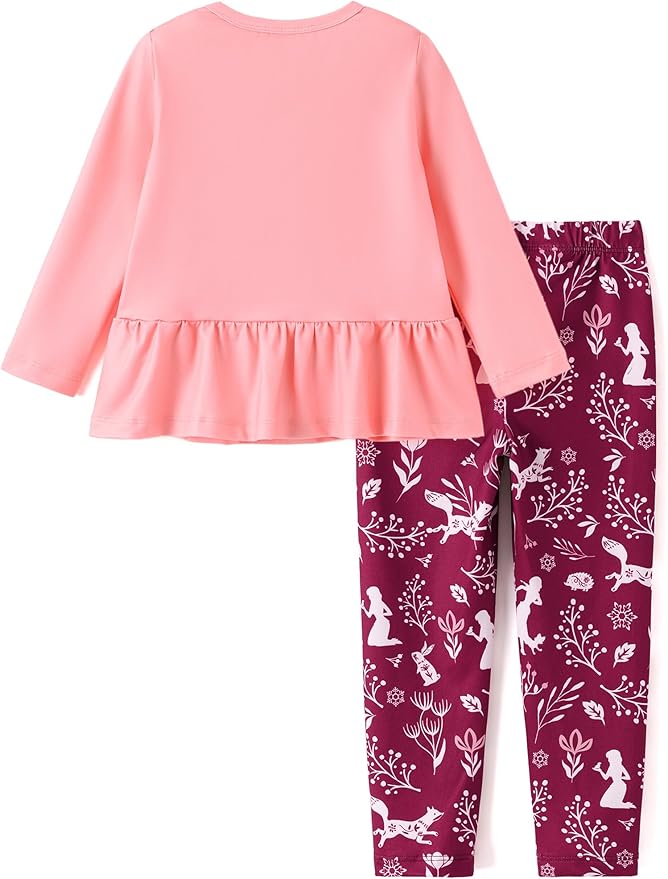 Disney Minnie Mouse Frozen Princess Marvel Toddler Girls Clothes Long Sleeve Sweatshirt + Leggings 2pcs Outfits Set 2-6Y
