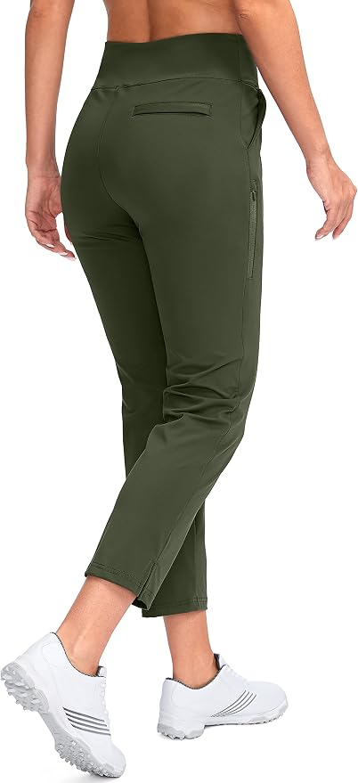 YYV Women's Golf Pants High Waist Stretch Ankle Pants with Pockets | Work Ankle Pants, Dress Pants with 4 Pockets, For Yoga Business Travel Casual