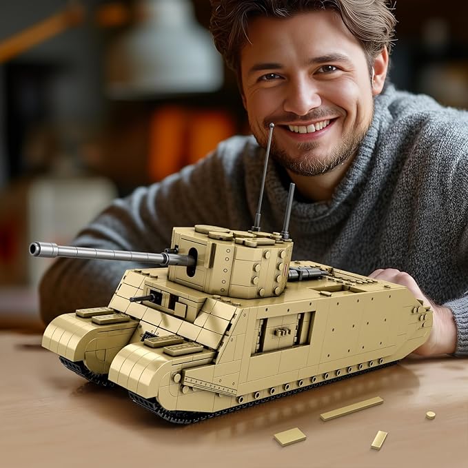 TOG2 Tank Building Set, WW2 Military British Armed Tanks Building Block Set for Military Fans 77032, World of Tanks Licensed Product, MOC Tank Model Toy Gift for Adults and Teens（1427 PCS）