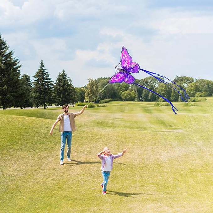 Mint's Colorful Life Butterfly Kite for Kids & Adults Easy to Fly, Large Single Line Kites with 300ft String Kite Handle