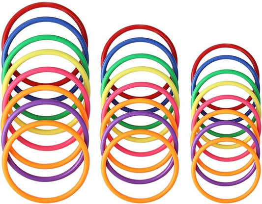 HRLORKC Plastic Ring Toss Game Set Rings for Ring Toss for Kids Outdoor Games Plastic Carnival Rings Carnival Games for Carnival Party and Parent-Child Games…