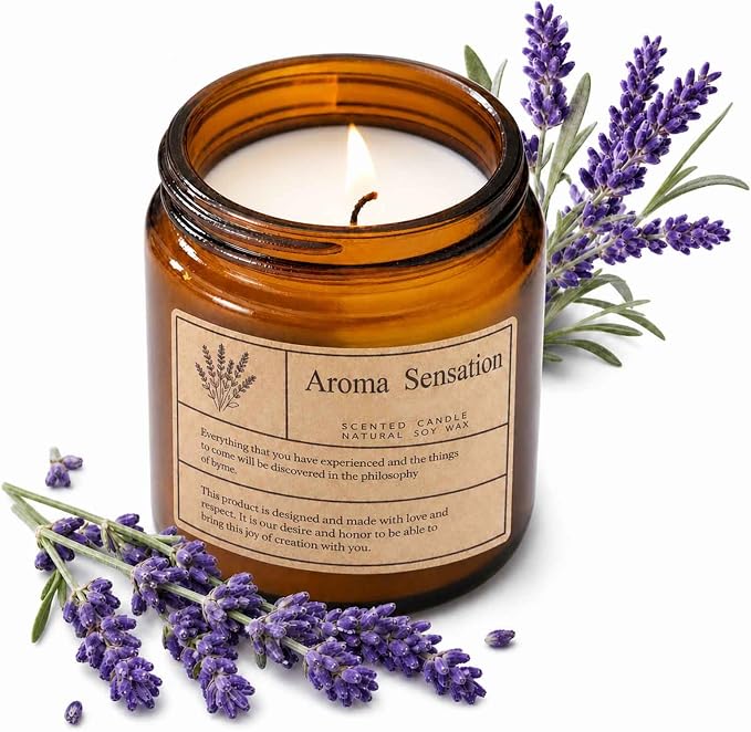 Lavender Eucalyptus Candle, Soy Wax Aromatherapy Candle, 7oz Candles | Lavender Eucalyptus Scent, Soy Wax Clean Burn, Up to 40 Hours Burn Time Gift Ready 7 oz Candle