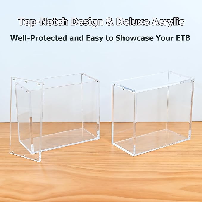 ETB Acrylic Protector Case 8mm Thick Magnetic Lid Closure Easy Top Loading UV Protection Dustproof Display Case Compatible with Elite Trainer Boxes(Case Only)