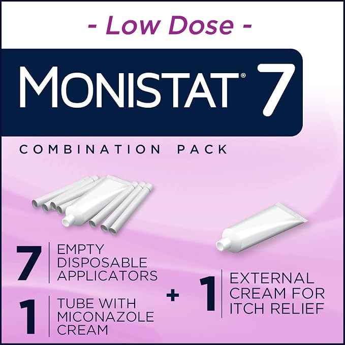 Monistat 7 Day Yeast Infection Treatment for Women, 7 Miconazole Cream Applications with Disposable Applicators + 10 fl oz Boric Acid Feminine Cleanser