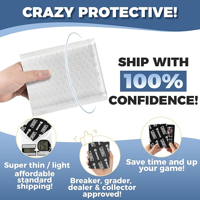 Ding Defend 510-Pack Trading Card Protector Shipping - 3.5 x 4.5 Inch Black Hobby Card Shipping Supplies w/Rounded Corners, Lightweight & Reusable for Raw Top Loaders, Semi-Rigids, Team Bags