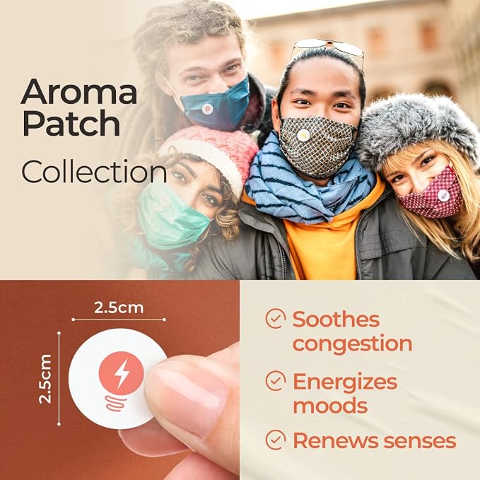Combo Pack & Breathe Stickers Set for Masks - Natural Essential Oil Aromatherapy Stickers to Refresh Breath for Facial Masks & Pillows, 10 Packs-120 Patches - Gya Labs