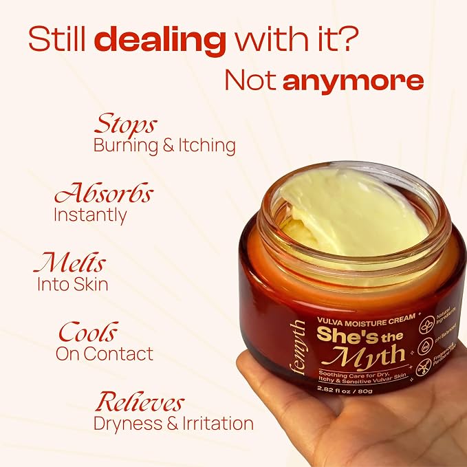 Vulva Balm Vaginal Moisturizer for Dryness, Itching & Irritation - Hormone-Free Vulvar Irritation Relief Cream for Women - Menopause & Postpartum Support Vulva Moisture Cream 2.82oz