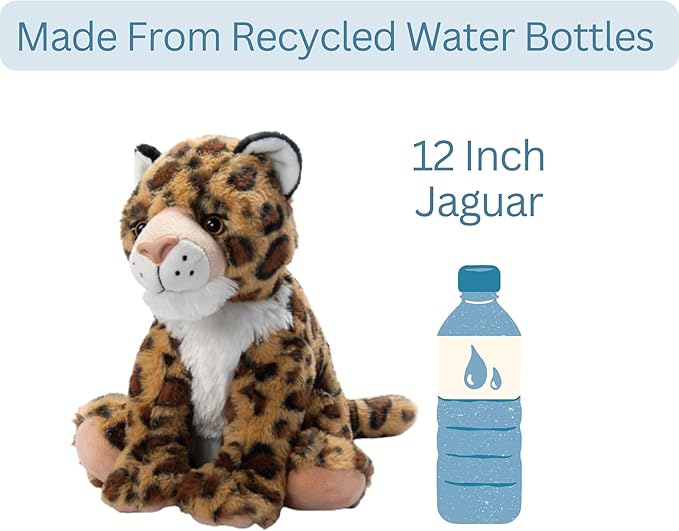 The Petting Zoo Jaguar Stuffed Animal, Gifts for Kids, Wild Onez Zoo Animals, Jaguar Plush Toy 12 inches