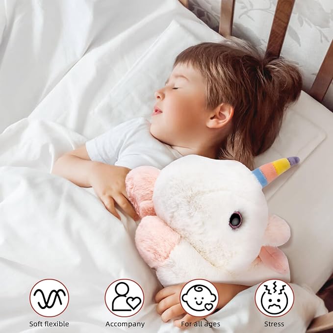 Niuniu Daddy Unicorn Weighted Stuffed Animals, 3.3lbs Weighted Plush Unicorn Toys for Adults Kids Girls Boys, Large Stuffed Plush Pillow as Present for Birthday Include Bag Sticker Card