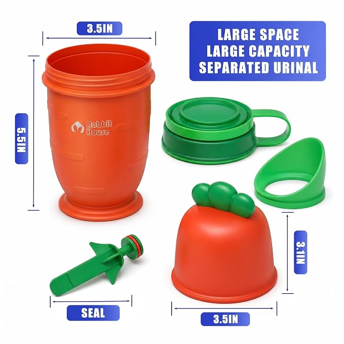 Cute Portable Urinal for Toddlers Boys and Girls, with Clean Brush, Emergency Toilet Pee Bottle Pee Cup for Toddler Car Travel, Camping, Outside, Toddler Urinals for Potty Training (Arthur Red)
