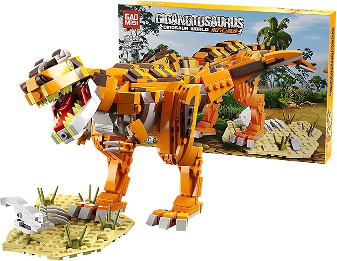 Jurassic Dinosaur Blocks Toys Set Compatible with Lego,656 Pcs Dinosaur Park World Toys for Age 7 8 9 10 11 12 13 14 Years,Giganotosaurus Toy for 7-9 Year Old Boy Christmas Birthday