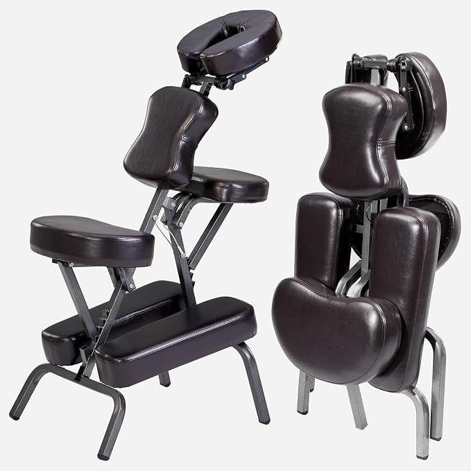 Master Massage Bedford Portable Light Weight Massage Chair, Burgundy, with Carry Case
