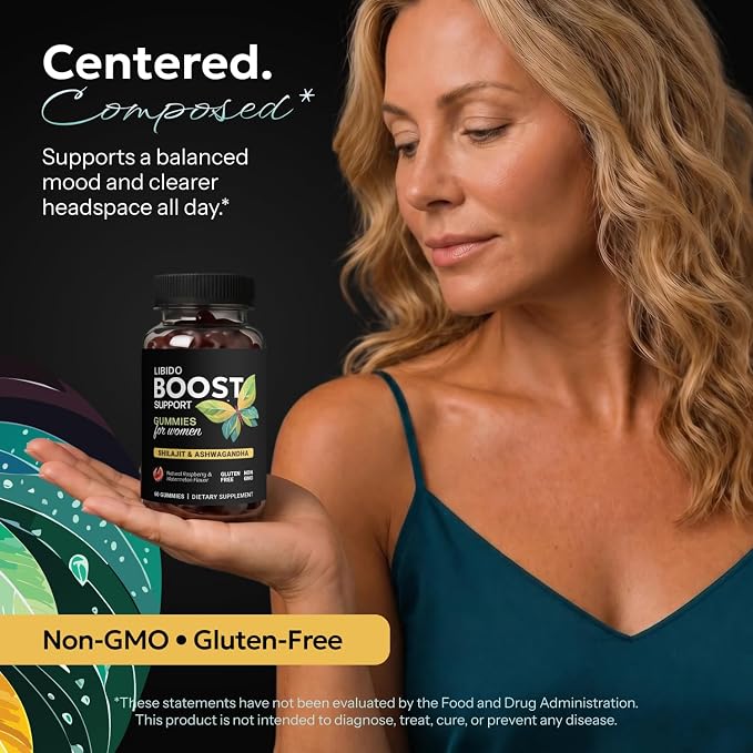 Libido Support for Women Gummies - Fast Acting Intimacy and Mood Support Libido Gummies for Women with Shilajit and Ashwagandha - 60 Ct