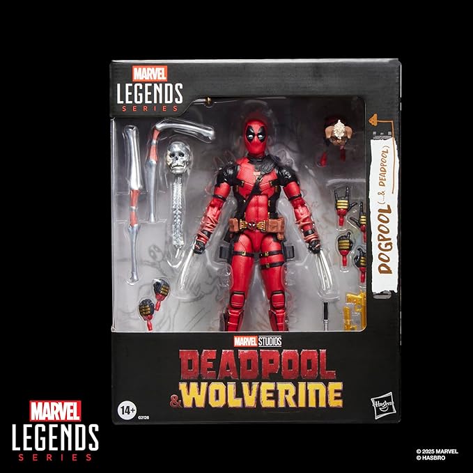 Marvel Legends Series Dogpool and Deadpool, Marvel Studios' Deadpool & Wolverine Movie Collectible 6-Inch Action Figure Gift