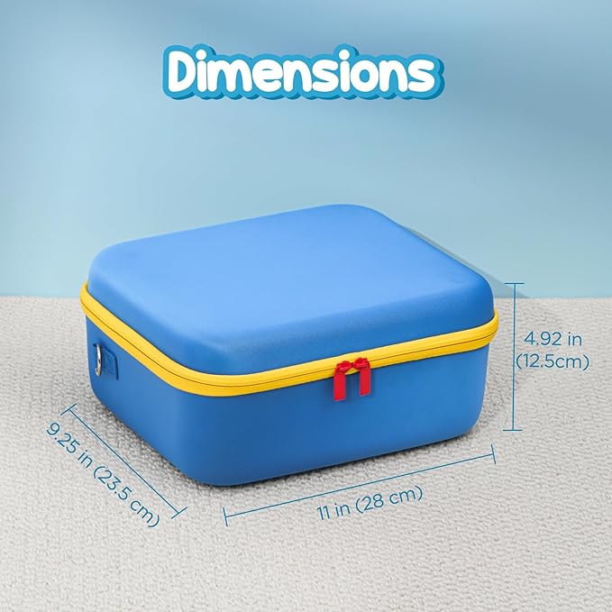 ProCase Hard Carrying Case for Little Tikes Story Dream Machine Starter Set, Kids Large Toy Bag Travel Portable Storage Box for Boy Girl Littles Character Books, Container with Shoulder Strap -Blue