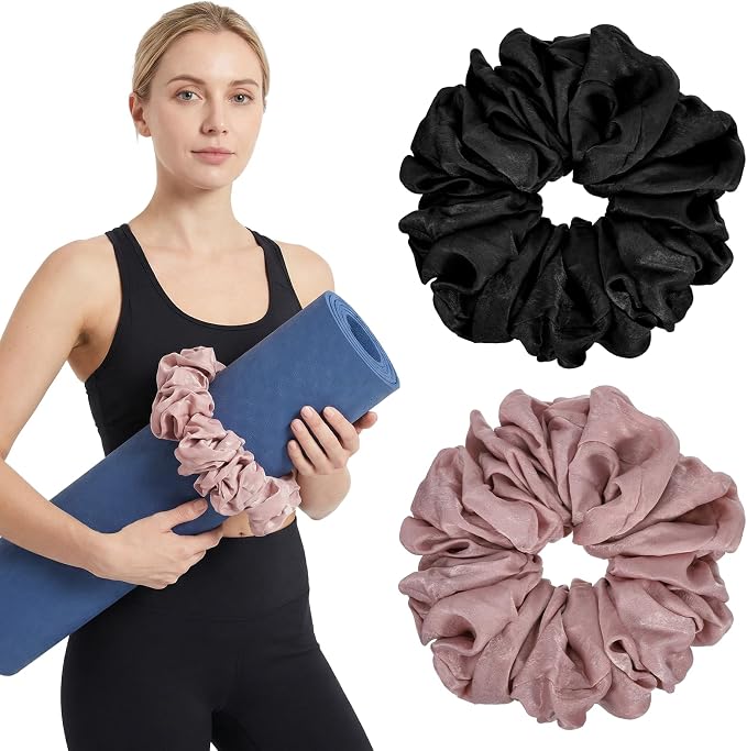 ElevateTech Yoga Mat Scrunchie Yoga Strap for Carrying Mat Durable & Elasticity Fabric MatHolder Fits All Standard YogaMats 2PCS (Mat Not Included)