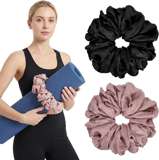 ElevateTech Yoga Mat Scrunchie Yoga Strap for Carrying Mat Durable & Elasticity Fabric MatHolder Fits All Standard YogaMats 2PCS (Mat Not Included)