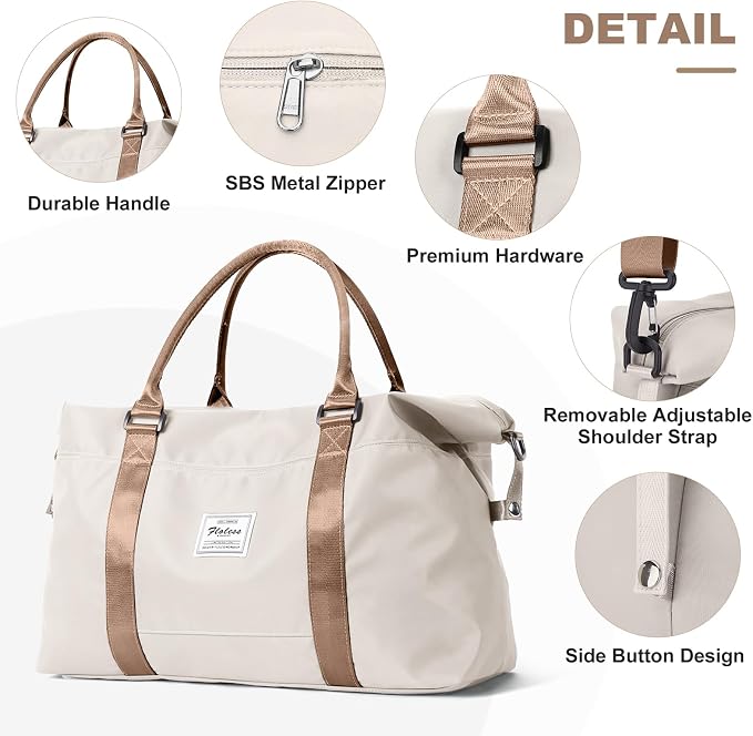 Travel Duffel Bag, Carry On Overnight Weekender Bags for Women | Travel Bag with Wet Pocket & Trolley Sleeve, For Spirit Airlines 18x14x8 Personal Item Bag