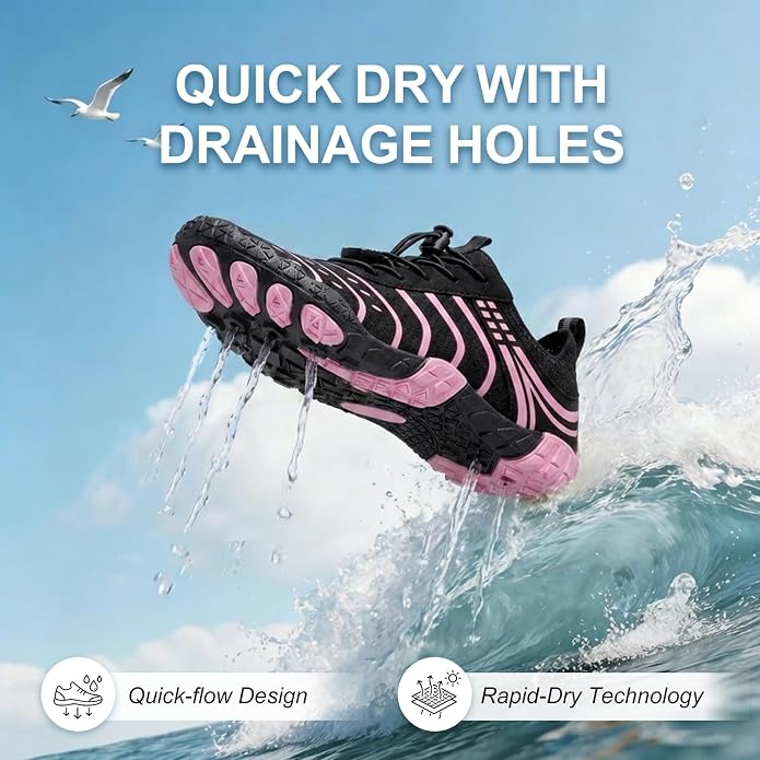 Barefoot Shoes for Women & Men, Grounded Walking Hiking Barefoot Shoes, Wide Toe Box Non-Slip Water Athletic Footwear, Comfortable Vitality Barefoot Footwear, Trail Running Sneakers Unisex