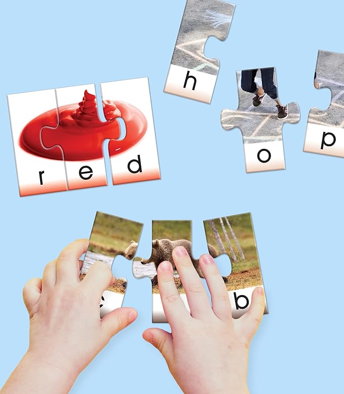 Key Education Big Box of Little Word Toddler Puzzle, Photo, CVC and Sight Words Building Games, Phonics Preschool Learning Activities for Kids Ages 4+