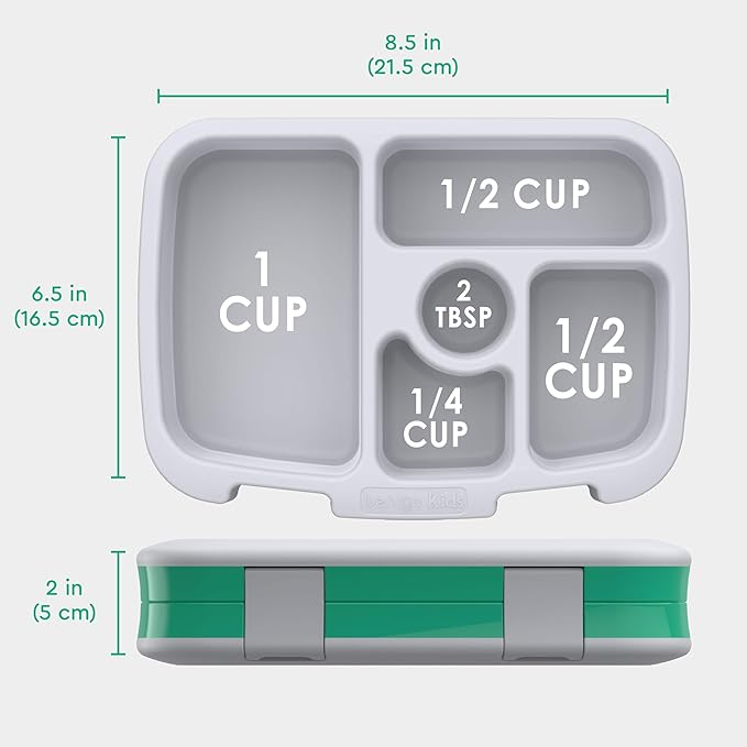 Bentgo Kids Prints Leak-Proof, 5-Compartment Bento-Style Kids Lunch Box - Ideal Portion Sizes for Ages 3-7, Durable, Drop-Proof, Dishwasher Safe, & PFAS & BPA-Free Materials (Bug Buddies)