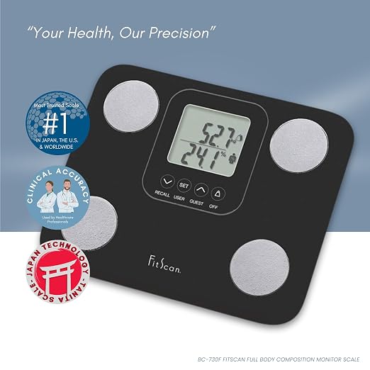 FitScan BC-730F FitScan InBody Scale - Japan Technology Compact Digital Body Composition Monitor with BMI, Fat, Muscle Mass, Metabolism Tracker - User Friendly & Accurate