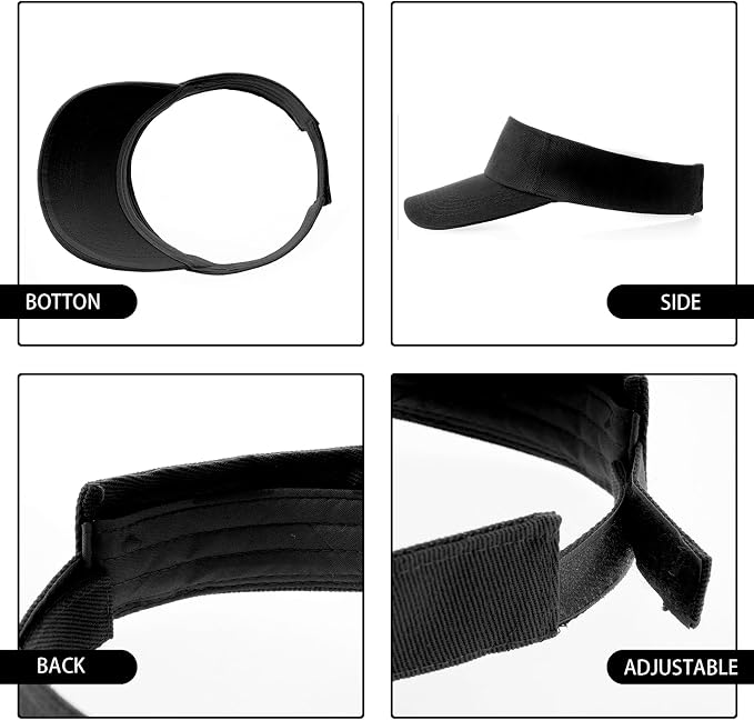 Topbuti Sports Sun Visor Hats for Women Men Adjustable Cotton Beach Baseball Tennis Golf Hat Caps UV Protection Visors