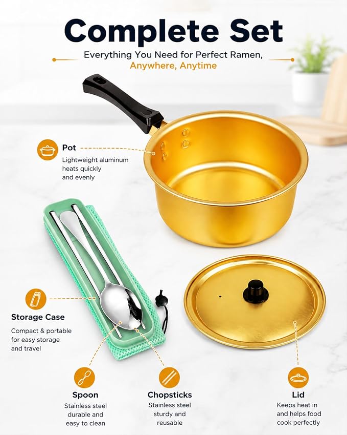 Korean Ramen Pot, Ramen Korean Cooking Pot, Aluminum Noodle Pot For Kitchen Cookware For Kitchen Cookware