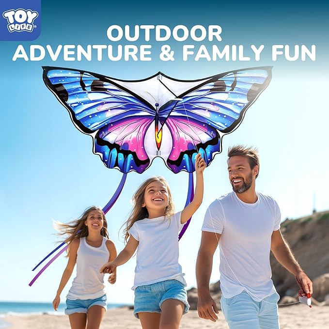 TOY Life 48.4'' Giant Girls Kites Easy to Fly for Kids Adults with 328.1 FT String, Beach Kite Outdoor Game Outside Toys Activity, Toys for Girls, Gift for Girls Ages 4-8