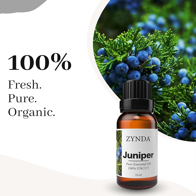 Premium Grade Juniper Essential Oil - Ideal Aroma Massage Oil to Nourish & Rejuvenate Your Skin - 100% Uncut, Natural & Therapeutic Juniper Berry Oil for Skincare & Emotional Balance - 10 ml