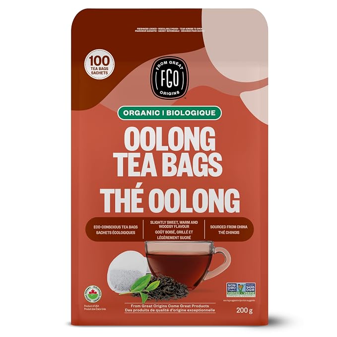 FGO Organic Oolong Tea K-Cup Pods for Keurig, 24 Count (Pack of 1), Premium Black Tea is USDA Organic, Non-GMO, & Recyclable with Naturally Occurring Caffeine