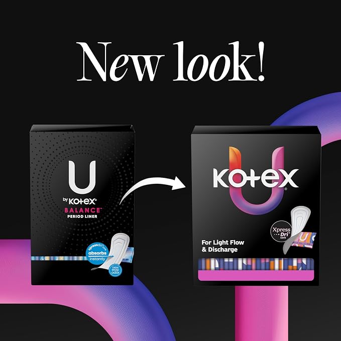 Kotex Absorbent Wrapped Liners, Light Absorbency, Extra Coverage, 34 Count (Packaging May Vary)