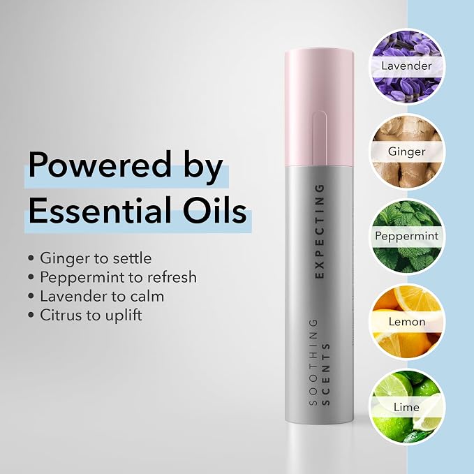 Expecting Aromatic Inhaler for Morning Sickness & Pregnancy Nausea – Non Drowsy Essential Oil Nasal Stick, Natural Vapor Inhalation for Queasy Relief & Tummy Comfort, 2.25 Milliliters
