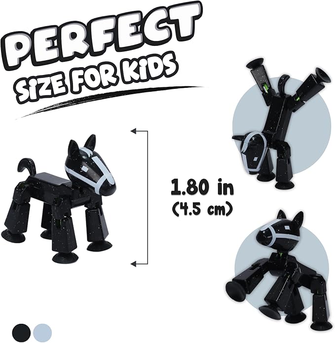 STIKBOT Zing Zanimation What The Bot Special Action Figures and Animation Set, Includes 3, 1 Mobile Phone Tripod and 2-in-1 Stage, Stop Motion Animation, Great for Kids Ages 4 and Up