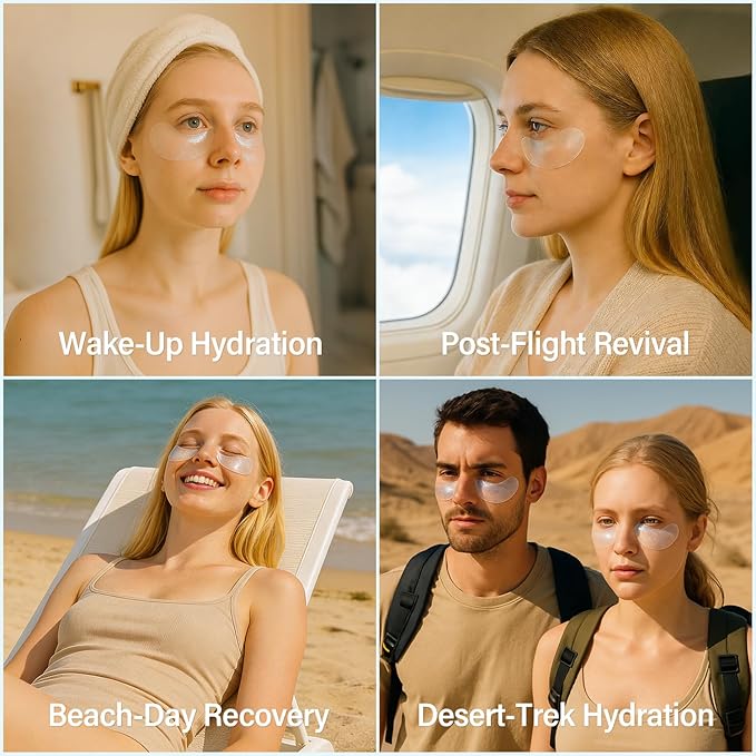 Tintark Ocean Oracle Hydrating Hydrogel Eye Patches 28 Pairs, 15-Min Soothing Eye Masks with Marine Algae & Seaweed Blend, Rejuvenating Eye Pads for Tired Eyes, Spa Relaxation Gifts for Women & Men