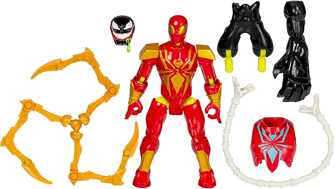 Spider-Man MixMashers Marvel Iron Spider Custom Spider-Man Mix-and-Match Deluxe Action Figure & Accessories, 5-Inch-Scale (12 cm) Super Hero Toys, Ages 4+