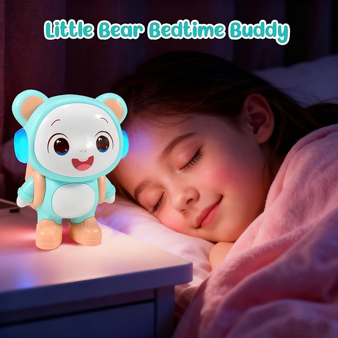Little Bear Story Dream Projector, Interactive Play & Early Learning Toys for Kids, Includes 11 Fairy Tale Stories & 9 Word Cards, Night Light, Fun Bedtime Educational Gifts for Boys & Girls Ages 2-6