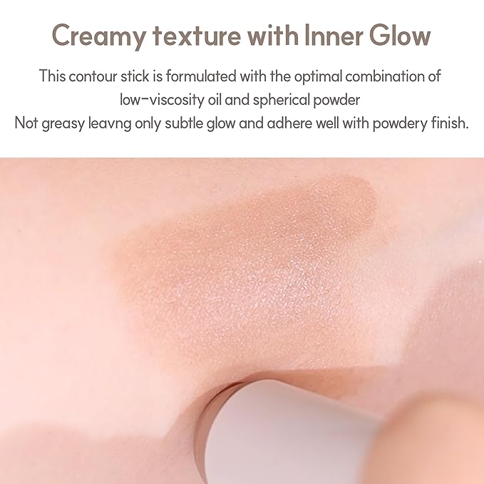 Espoir Be Glow Shading Stick Contour #1 Neutral Gray│Creamy Solid Texture & Smooth Gliding on Face with Hyaluronic Peptide, Well-Blending and Seamless Contouring for Daily Makeup, Natural Color