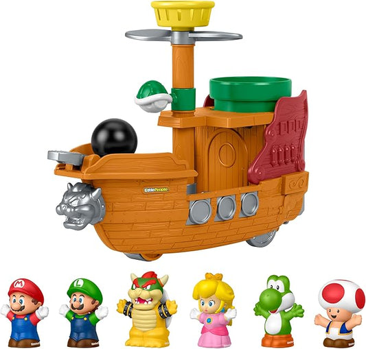 Fisher-Price Little People Toddler Toy My Mario Bowser’s Airship Playset with Figure for Preschool Pretend Play Kids Ages 18+ Months